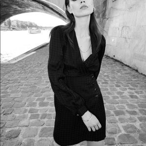 The Kooples patterned houndstooth silk-blend dress